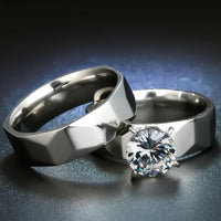 Never Fade Rear Stainless Steel Overlap CZ Stone Ring Set (6,7,8) - sparklingselections