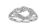 Plattinum Color Austrian Crystal Heart Shape Ring (8) - sparklingselections