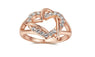 Rose Gold Color Austrian Crystal Heart Shape Ring (8,9)