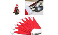 Christmas Silverware Holder Mini Xmas Tree Santa Claus Hat 10pcs/lot - sparklingselections