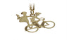 Fashion Gold Plated Cute "Lovers Ride On Bike" Pendant Necklace