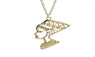 Fashion Gold Tone Lady Head Pendant Necklace