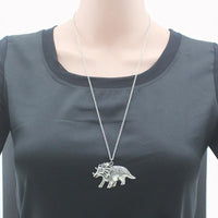 New Vintage Silver Cool Rhino Pendant Necklace - sparklingselections