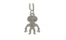 Silver Tone Cute Aliens Pendant Short Necklace