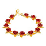 Women's Bridesmaids Red Rose Flowers Wrist Chain Charm Bracelets