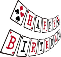 New Casino Night Poker Happy Birthday Banner - sparklingselections