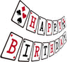 New Casino Night Poker Happy Birthday Banner