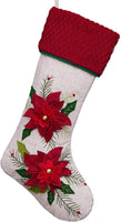 Christmas Flower and Plush Cuff Trim Themed with Tree Skirt - sparklingselections