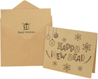 Happy New Year Greeting Cards with Envelopes and Stickers for Christmas - sparklingselections