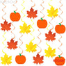 Autumn Hanging Swirls Thanksgiving Decorations  Pumpkin and Maple Leaf Fall Themed Decorations Supplies| Great for Birthday Party, Outdoor Garden, Home Office Decor Kit