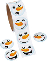 Fun Express Roll Happy Snowman Face Stickers, Teacher Stickers, Christmas Card Stickers, Funny Themes - sparklingselections