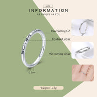 100% Authentic 925 Sterling Silver Live Love Life Letter Engrave Finger Ring for Women - sparklingselections