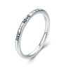 100% Authentic 925 Sterling Silver Live Love Life Letter Engrave Finger Ring for Women