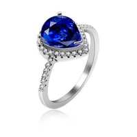 Women's Blue Water Drop Wedding Anniversary Jewelry Rings - sparklingselections