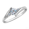 New Sterling Silver Platinum Plated Crystal Wedding Ring