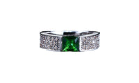 Green White Gold Color Women Ring - sparklingselections