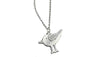 Silver Cute Bird Pendant 18" Short Necklace