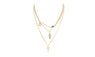 Gold-Color Fatima Hand 3 Layer Chain Bar Necklace