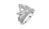 Silver Plated Princess Wedding Band Zircon Crown Ring - sparklingselections