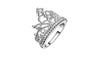 Silver Plated Princess Wedding Band Zircon Crown Ring