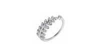 Ginkgo Leaf Shape with AAA Cubic Zircon Ring - sparklingselections