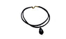 Double Layer Black Imitation Leather Rope Choker Necklace