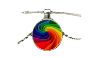 Colourful Rainbow Flower Buttons Flag Crystal Pendant Necklace - sparklingselections