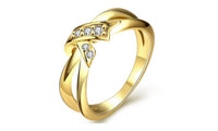 Gold Plated Cubic Zirconia Crystal Fashion Ring 7