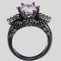 Purple Crystal Skull Punk Ring for Women - sparklingselections