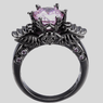 Purple Crystal Skull Punk Ring for Women