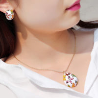 New Ethnic Style Enamel Colorful Butterfly Crystal Jewelry Set - sparklingselections