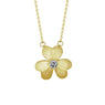 Thanksgiving Flower Statement Good Luck CZ Stone Pendant Necklace