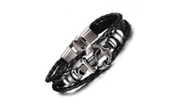 Anchor Bracelet Black Leather Charm Bracelets For Men Easy Hook Fashion Ethnic Style Bracelets Accessory - sparklingselections