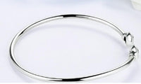 Sterling Silver Classic Bangle With Clear For Women - sparklingselections