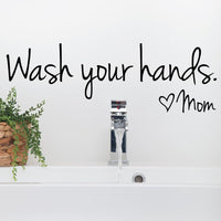 Wash your Hands Quote Wall Sticker for Washroom - sparklingselections
