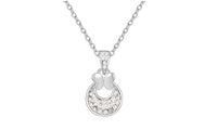Fashion Butterfly Round Shape Crystal Pendant Necklace