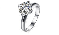 Plating Classic Uplifted 4 Prong Single Zirconiar Wedding Ring - sparklingselections