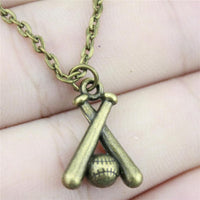 Zinc Alloy Retro Romantic Baseball Pendant Necklace - sparklingselections