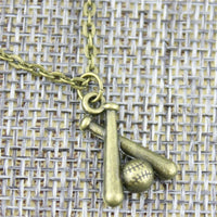 Zinc Alloy Retro Romantic Baseball Pendant Necklace - sparklingselections