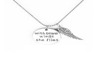 New With Brave Wings She Flies Hand Stamped Necklace For Women's Wedding Engagement Jewelry - sparklingselections