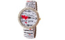 Heart Diamond Printed Elastic Bracelet Watch