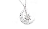 Flower Moon Boat Rudder Pendant Necklace For Women
