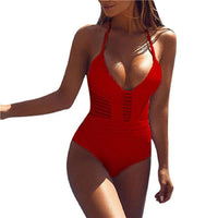 Women's Red Color Swimsuit Beachwear One Piece Bikini  - sparklingselections