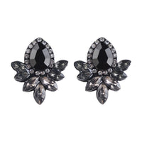 New Glass Black Resin Sweet Metal with Gems Earring - sparklingselections