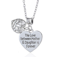 "The Love Between Mother & Daughter Is Forever" Heart Pendants Necklaces for Women - sparklingselections