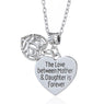 "The Love Between Mother & Daughter Is Forever" Heart Pendants Necklaces for Women