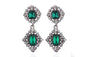 Green Stone Crystal Drop Earrings For Women
