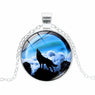 Howling Wolf Moon Pendant Necklace
