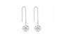 Silver New Arrival Ear Line Flower Drop Dangle Line Earrings