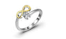 Genuine 925 Sterling Silver Opening Fashion Jewelry, Resizable Ring